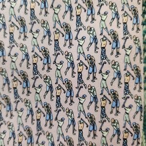 Tango Golf Tie‎ Novelty Print All Silk Necktie Menswear Pink Hand Made